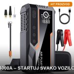 jump starter za auto sa kompresorom — prednja strana
