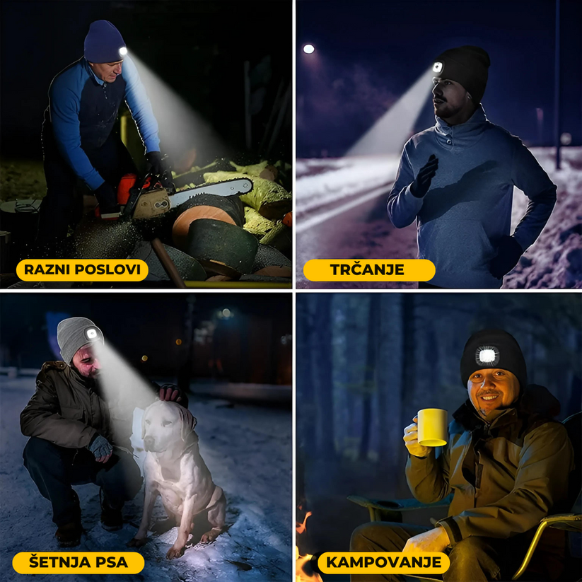 kapa sa LED svetlom kapa sa LED svetlom — u upotrebi
