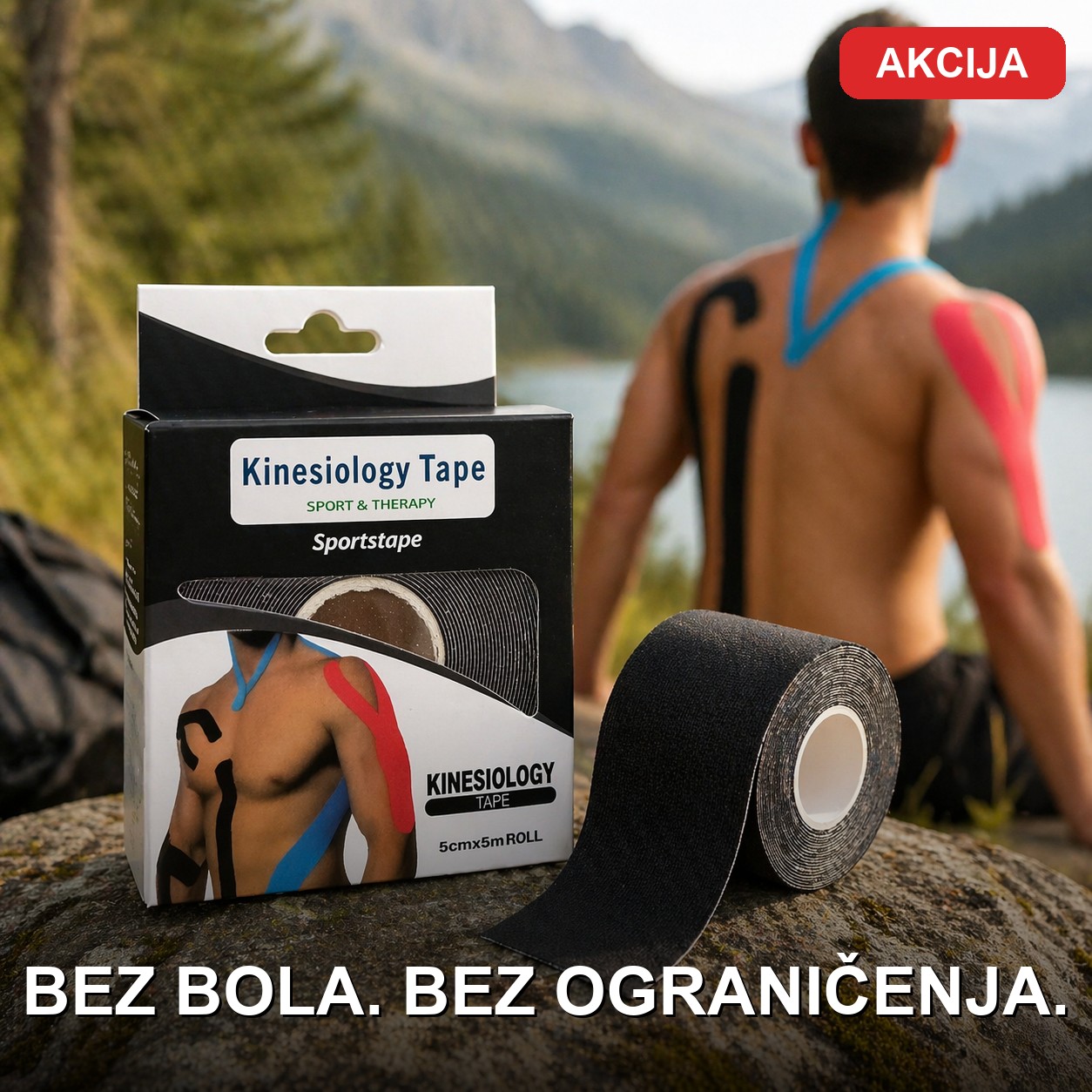 Kinesio Flex Traka za koleno i mišiće Kinesio traka za koleno – Kinesio Flex Traka elastična sportska traka 5cm x 5m