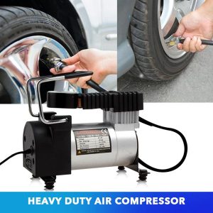 kompresor za pumpanje guma 12V — u upotrebi
