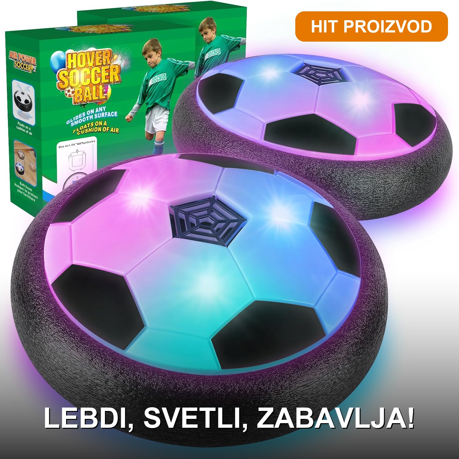 lebdeća lopta sa LED svetlima lebdeća lopta sa LED svetlima — prednja strana