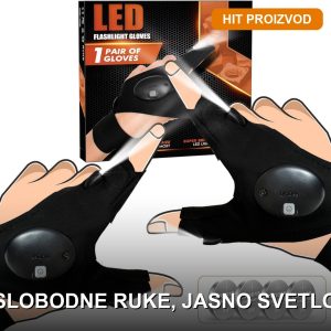 LED rukavice za rad u mraku AuroraGrip sa upaljenim svetlima na kažiprstu i palcu