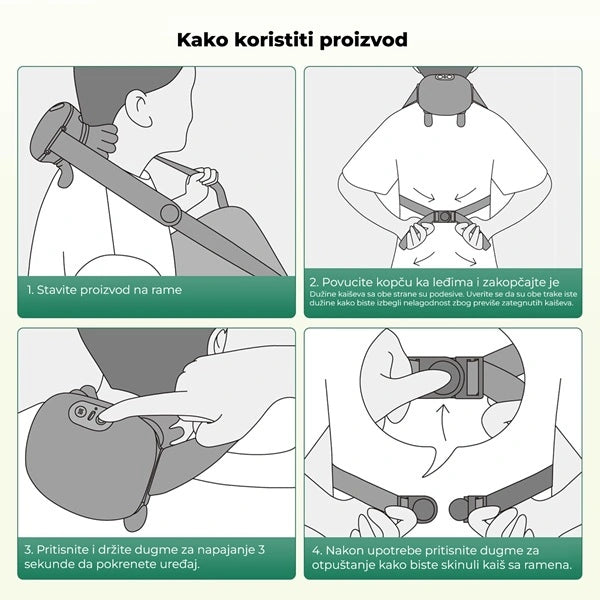 masažer za vrat i ramena — u upotrebi