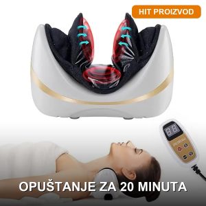 Masažer za vrat sa grejanjem i vazdušnim jastučićima – pogled spreda na ergonomski U-dizajn