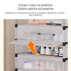 metalni cipelarnik za obuću — u upotrebi