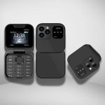 mini mobilni telefon na preklop — prednja strana