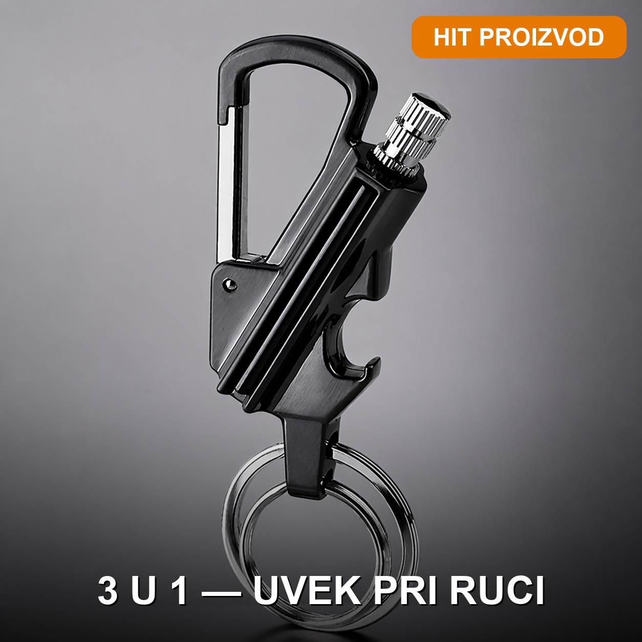 multifunkcionalni upaljač privezak sa karabinerom multifunkcionalni upaljač privezak sa karabinerom — prednja strana