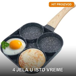 Nelepljivi tiganj sa 4 pregrade — prženje četiri jela istovremeno