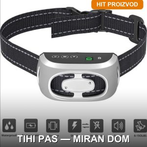 Ogrlica za pse protiv lajanja vodootporna — prikaz proizvoda sa prednje strane