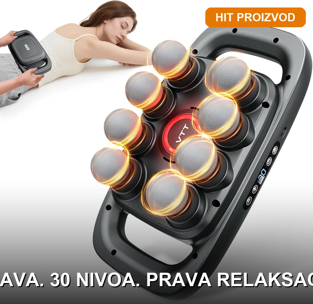 perkusioni-masazer-sa-8-glava-glavna Perkusioni masažer za mišiće sa 8 glava i 30 nivoa intenziteta — TehnoLider