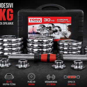 podesive bučice 30kg — prednja strana