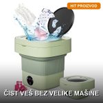 Prenosiva mašina za veš 9L sa centrifugom i tajmerom na beloj podlozi