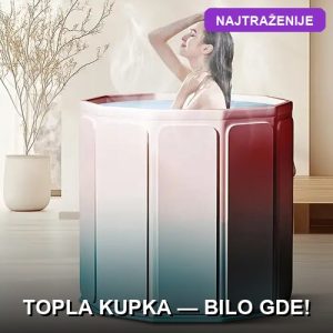 Prenosiva sklopiva kada sa izolacijom za održavanje temperature — raspaklovana i spremna za upotrebu