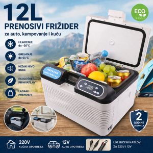 prenosivi auto frižider 12V — prednja strana