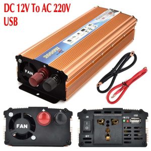 pretvarač 12V na 220V 2000W — prednja strana