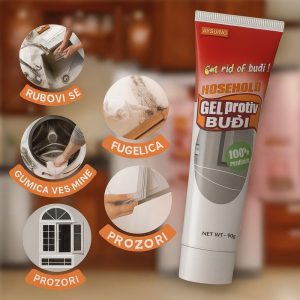 Gel protiv buđi – rezultat pre i posle nanošenja na crne fugne u kupatilu