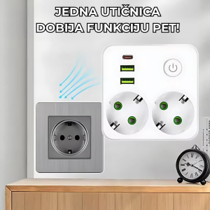 produžni kabl sa USB punjačem — prednja strana