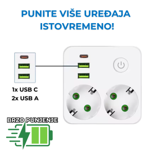 MultiVolt 5 prikazan iz drugog ugla sa vidljivim USB portovima