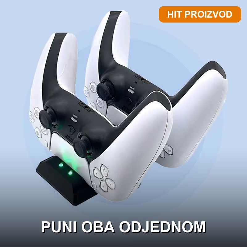 punjac-za-ps5-kontrolere-dual-dock-glavna Punjač za PS5 kontrolere — dual charging dock sa dva DualSense džojstika na bazi