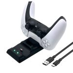 USB Type-C konektor na doku za punjenje PS5 kontrolera — detaljan prikaz