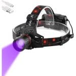 punjiva naglavna lampa sa UV svetlom — prednja strana