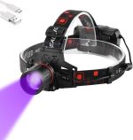 punjiva naglavna lampa sa UV svetlom — prednja strana