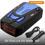 Radar detektor sa 360 stepeni detekcijom montiran na vetrobransko staklo automobila