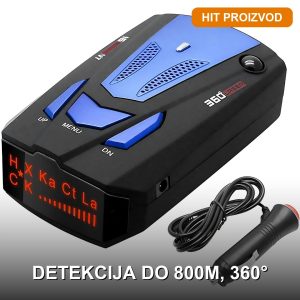 Radar detektor sa 360 stepeni detekcijom montiran na vetrobransko staklo automobila