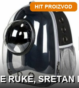 Ranac za prevoz ljubimaca sa providnom kapsulom — crni model za pse i mačke