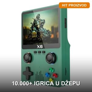 Retro džepna konzola X6 sa 10.000 igrica i 3.5 inča ekranom — prednja strana
