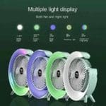 Stoni ventilator RGB sa bazom za stabilnost i mogućnost čuvanja kabla
