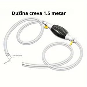 Detalj ručne pumpice za pretakanje — jednostavno stiskanje pokreće protok tečnosti