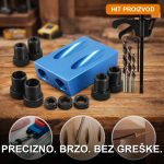 Šablon za bušenje rupa pod uglom sa tri burgije 6 8 i 10 mm — aluminijumska legura