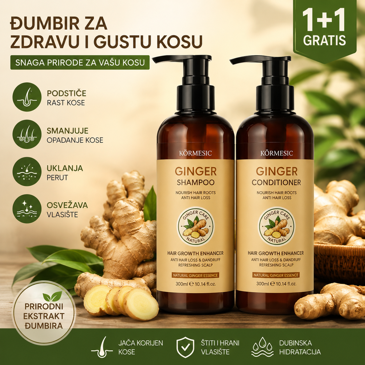 šampon sa đumbirom protiv opadanja kose šampon sa đumbirom protiv opadanja kose — prednja strana