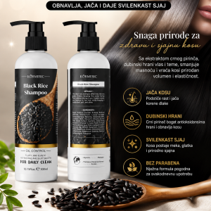 šampon sa ekstraktom crnog pirinča — prednja strana