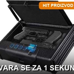 Sef za pištolj na otisak prsta — biometrijski, čelik K235, 4L kapacitet