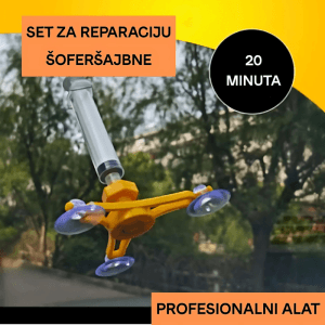 set za popravku šoferšajbne - u upotrebi