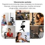 Detalj shotgun mikrofona iz 4 u 1 seta za vlogovanje — čist zvuk bez pozadinske buke