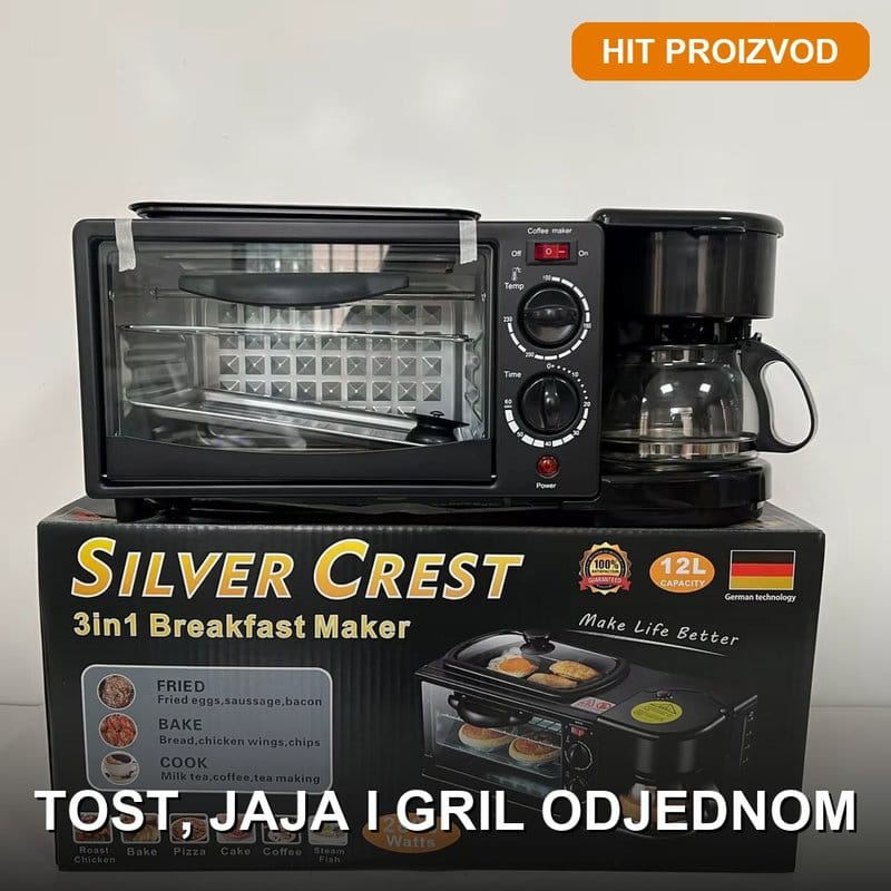 silvercrest-aparat-za-dorucak-3-u-1-glavna-slika SilverCrest aparat za doručak 3 u 1 — toster, gril i aparat za jaja u jednom uređaju