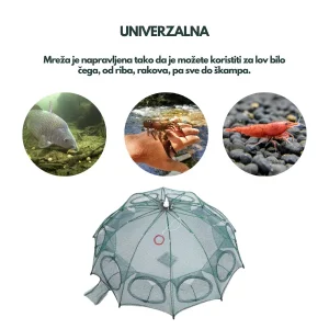 sklopiva ribarska mreža — u upotrebi