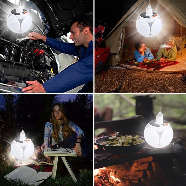 sklopiva solarna lampa — u upotrebi
