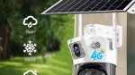 Solarna 4G WiFi kamera TP14 montirana na zidu dvorišta — nadzor bez kablova