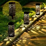 Solarne dekorativne lampe za baštu retro dizajn set od četiri komada
