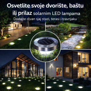 solarne LED lampe za baštu — prednja strana