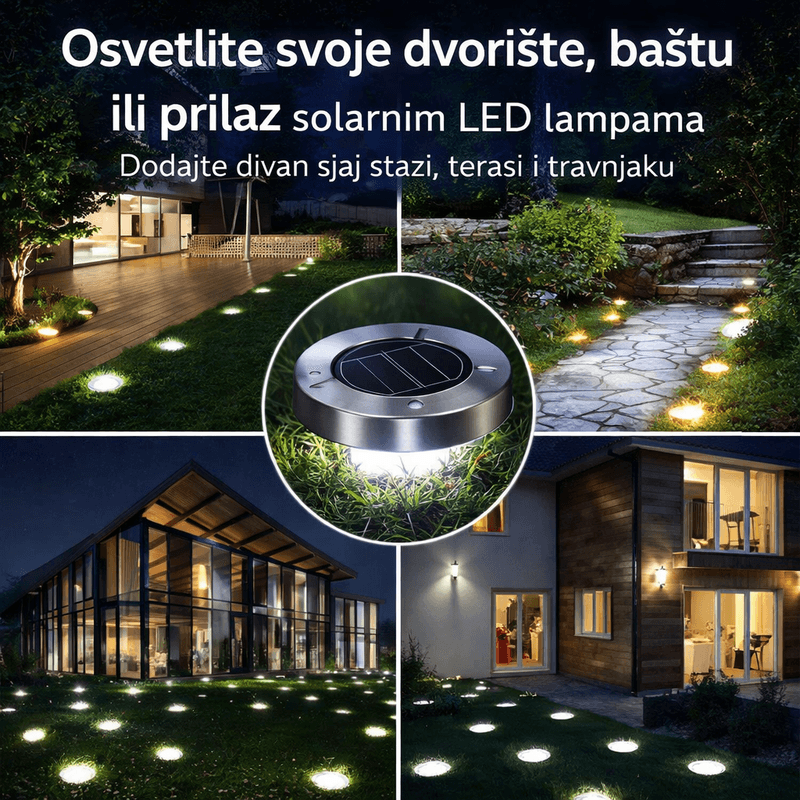 solarne led lampe ubodne bastu set Solarne LED lampe ubodne za baštu set od četiri komada