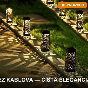 solarni fenjer za baštu — prednja strana