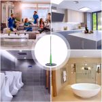 spin mop sa centrifugom za ceđenje — u upotrebi