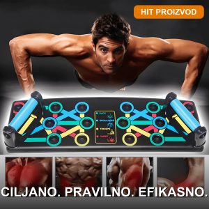 Tabla za sklekove sa sistemom boja za ciljano vežbanje grudi, ramena, leđa i tricepsa