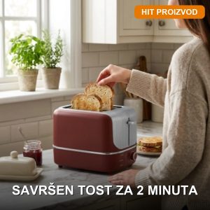 toster za hleb sa dve pregrade — prednja strana