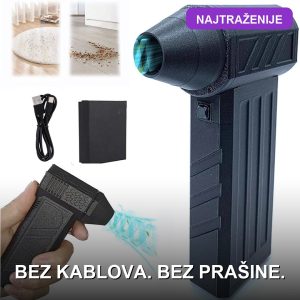 TurboJet Pro prenosni čistač prašine vazduhom sa LED svetlom na beloj pozadini